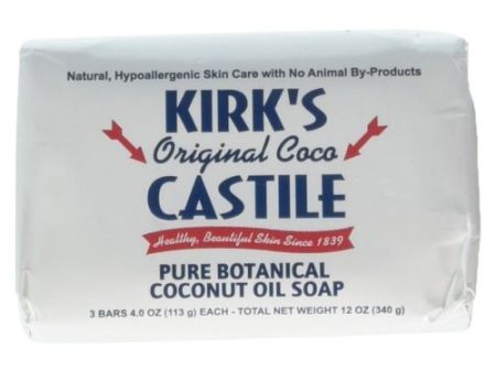 Castile Bar Soap Original 4 Oz (3 Count) By Kirk s Natural Products Hot on Sale