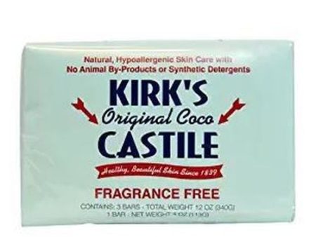 Castile Bar Soap Fragrance Free Pack 3 4 oz By Kirk s Natural Products Online Hot Sale