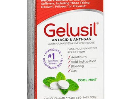 Gelusil Antacid Anti-Gas Tablets Cool mint 100 tabs By Gelusil For Discount