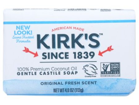 Castile Bar Soap 4 oz By Kirk s Natural Products Fashion