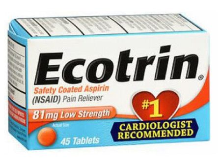 Low Strength Aspirin Pain Reliever Tablets 45 Tabs By Ecotrin on Sale