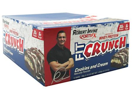 Fit Cruch Bar Cookies and Cream 12 1.62 oz By Chef Robert Irvine Fortifx Cheap