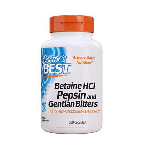 Betaine HCl Pepsin & Gentian Bitters 360 Caps By Doctors Best Hot on Sale