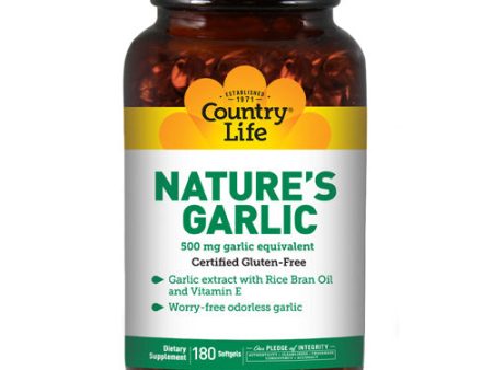 Nature s Garlic 180 Sftgls By Country Life Discount