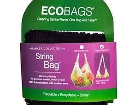 Organic String Bag Long Handle Black By Eco Bags Hot on Sale