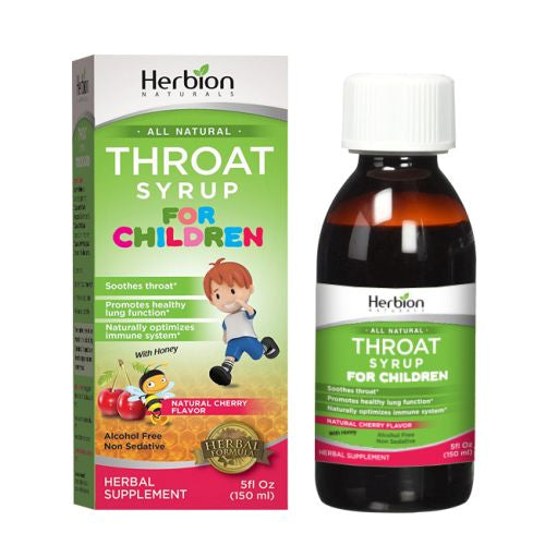 Throat Syrup For Children Cherry 5 Oz By Herbion Naturals Hot on Sale