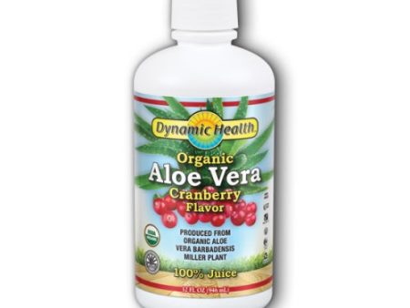 Organic Aloe Vera Juice Cranberry Flavor 32OZ By Dynamic Health Laboratories For Sale