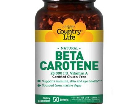 Beta Carotene 50 Sftgls By Country Life Cheap