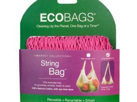 Clasic String Bag Tote Handle Cranberry By Eco Bags Supply