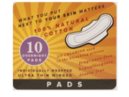 Ultra Thin Winged Overnight Pad 10 ct By Emerita Fashion